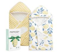 Momcozy - Juego de 2 toallas de baño para bebé con capucha (90 x 90 cm), diseño de flores, color marrón