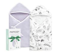 Momcozy - Juego de 2 toallas de baño para bebé con capucha (90 x 90 cm), diseño de flores, color verde