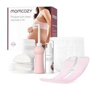 Momcozy Kit esencial de recuperación posparto, kit de cuidado de mamá de parto, ropa interior desechable autoabsorbente almohadillas de lactancia para pezones boca abajo Peri Bottle Cold Pads Natural