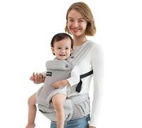 Momcozy mochila portabebés ergonómica 2 en 1 con asiento de cadera desmontable, transpirable y cómoda, soporte lumbar, para recién nacidos y niños pequeños, ajustable a cinturas de hasta 120 cm