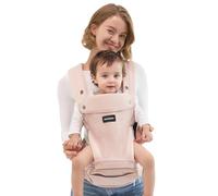 Momcozy mochila portabebés ergonómica 2 en 1 con asiento de cadera desmontable, transpirable y cómoda, soporte lumbar, para recién nacidos y niños pequeños, ajustable a cinturas de hasta 120 cm