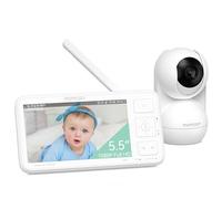 Momcozy - Monitor de video para bebé, monitor de bebé Full HD de 5.5 pulgadas 1080P con cámara sin WiFi, visión nocturna por infrarrojos, batería de 5800 mAh 120 horas, ECO, VOX, audio de 2 vías,