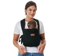 Momcozy Portabebés recién nacidos a partir de nacimiento, ayuda ergonómica con soporte para el cuello, ligero y seguro (3,5-11 kg), color negro
