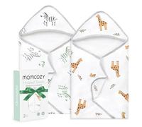 Momcozy - Toalla de baño con capucha para bebé (2 unidades, 90 x 90 cm, con capucha, de algodón, de gran tamaño, 90 x 90 cm), para niños/niñas desde el nacimiento hasta la primera infancia, Jungle
