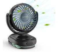 Momcozy Ventilador Portatil con Clip para Cochecito, Ventilador Pequeño Ultraligero de 117g con 4 Velocidades Ajustables, Espacios ≤4,5 mm, Recargable y Giratorio para Portabebés, Mochila, Mesa y Cuna