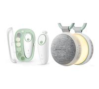 Momcozy WN06 Ruido Blanco Bebe Portátil con 20 Sonidos Relajantes y Anillo para Llevarlo, NC02 Cortauñas Eléctrico para Bebés con 7 Cabezales de Pulido de Repuesto
