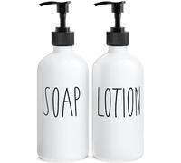 MOMEEMO Juego de dispensador de jabón Blanco, Contiene dispensador de jabón de Manos y loción. Adecuado para decoración de Granja, Accesorios de baño (Blanco)