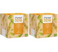 Moment Tea- Infusión Rooibos Albahaca Ecológico estuche de 15 pirámides de 2g (Paquete de 2)