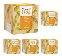 Moment Tea- Infusión Rooibos Albahaca Ecológico estuche de 15 pirámides de 2g (Paquete de 5)