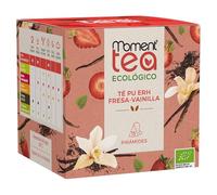 Moment Tea- Té Pu Erh Fresa-Vainilla Ecológico estuche de 15 pirámides de 2g