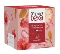 Moment Tea- Té Rojo Pu Erh, Hibisco Y Frutas estuche de 15 pirámides de 2g