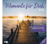 Momente für Dich Broschürenkalender 2026 - 30x30 - Art12 | Stilvoller Inspirationskalender im schlanken Hochformat (aufgeklappt 30x60 cm) | Notizen