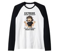 Momento Anime Extremo Chica en pánico Camiseta Manga Raglan