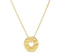 Momentos Preciosos Collar medalla objetivo martillado personalizado, chapado en oro