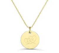 Momentos Preciosos Collar personalizado dibujo corazones entrelazados, chapado en oro