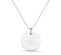 Momentos Preciosos Collar personalizado dibujo corazones entrelazados, plata