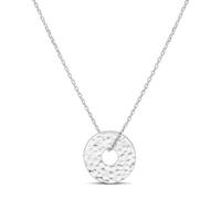 Momentos Preciosos Collar personalizado medalla objetivo martillado, plata