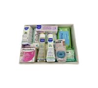 MomentosGourmet - Canastilla Bebé Recién Nacido especial | Incluye Gel, Champú, Cremas, Jabón, Hidratante y Más | Chupete Suavinex 0-6 Meses | 10 Pañales Talla 2