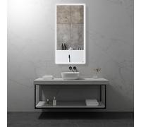 Moments of Glass Espejo de Baño Rectangular con Iluminación LED, Espejo de Pared 70x140cm, Interruptor Tactil, Iluminación empotrada con Tres Colores, Luz Regulable, Función Antivaho | Mellow