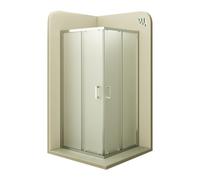 Moments of Glass - Mampara de Ducha Diana 80x80x185cm | REVERSIBLE | Puerta corredera, Ajuste 77,5-79,5 x 77,5-79,5cm | Perfiles Cromados, cristal de seguridad ESG Satinado de 6mm