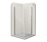 Moments of Glass - Mampara de Ducha Gaia 90x90x185cm | REVERSIBLE | Puerta abatible, Ajuste 88,5-90,5 x 88,5-90,5cm | Perfiles Cromados, Cristal transparente 6mm