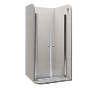 Moments of Glass Mampara de ducha Lima, regulable de 96-100 cm, altura 185 cm, puerta doble abatible, cristal de seguridad templado transparente ESG 6MM, perfiles cromados #DTC