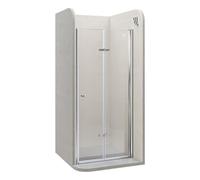 Moments of Glass Mampara de ducha puerta plegable rango de ajuste de 84-88cm altura: 195 cm de vidrio transparente templado de seguridad de 6mm perfiles de aluminio chrome - DK822