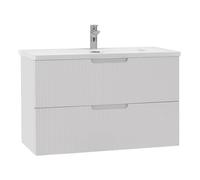 Moments of Glass Mueble Suspendido de Baño Tália 60x52,2x48 cm Blanco con Lavabo de Resina Mineral Blanca