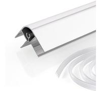 MOMENTS OF GLASS Perfil de esquina de aluminio en forma de U de 8x10 mm de grosor con 1 junta de goma incluida, altura 200 cm