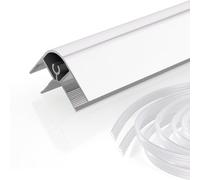 MOMENTS OF GLASS Perfil de esquina de aluminio en forma de U de 8x8 mm de grosor con 2 junta de goma incluida, altura 190 cm