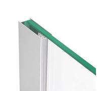 MOMENTS OF GLASS Perfil de Pared de Aluminio en U 190 cm para Mamparas de Ducha com Vidrio de 8 mm, 1 goma reductora incluida