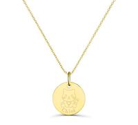Moments Precioso Collar personalizado niño dibujo gato, chapado en oro