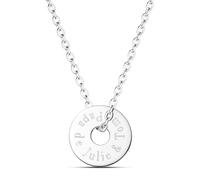Moments Precious Collar para hombre grabado con medalla objetivo, plata