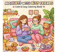 Moments with Best Friends: Cute & Cozy Coloring Book for Young Women | 54 Relaxing Friendship-Themed Pages