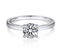 MomentWish Anillo de Compromiso Mujer, Regalo dia De La Madre, 1 Quilate Moissanita Diamante Anillos Promesa Solitario Plata de Ley 925 con Certificato Gra Regalo Aniversario Tamaño57(18.1)