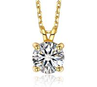 MomentWish Collar de Moissanite para Mujer Esmeralda, 1 Quilate Collar de Diamantes Plata 925 con Colgante Joyería Regalo para Mujeres