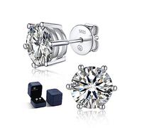 MomentWish Moissanite Pendientes, 4 Quilates Plata de Ley 925 Pendiente Mujer Hombre Antialergicos Diamante Simulado Gra Certifika Regalo para Mujeres 8mm