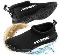 Momevo WaterMates - Zapatillas de baño para hombre y mujer, ligeras, antideslizantes, con puntera ancha, secado rápido, para playa, piscina y mar, Negro , 37 EU Ancho