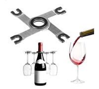 momgyaamz Cuelga Copas, Soporte Copas Colgante Organizador Tazas Expositor Giratorio, Colgador Plegable de Acero para 4 Copas Vino Tallo para Familia Restaurante Hotel Bar