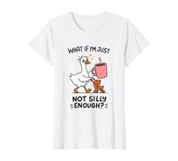 Momhood Goose Not Tonto Funny Camiseta gráfica económica, Mujer, Blanco, L