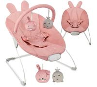 MoMi Bebé Tumbona Ligera Rosa 8 Melodías Vibración Juguetes 0-9kg