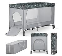 MOMI Cuna de Viaje BELOVE, para niños de hasta 15 kg, Ancho 65 x Largo 125 x Alto 78 cm (Plegable 21 x 23 x 80 cm), Cuna de Viaje para niños con colchón, 2 Ruedas, Bolsa de Transporte