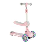 MoMi Debe Roller para niños de 1 año hasta 50 kg - Scooter 2 en 1 con Asiento Plegable - Patinete Infantil con 2 Altura Ajustable - Patinete Plegable para Interior y Exterior - 3 Ruedas LED