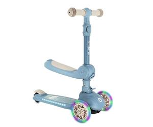 MoMi Debe Roller para niños de 1 año hasta 50 kg - Scooter 2 en 1 con Asiento Plegable - Patinete Infantil con 2 Altura Ajustable - Patinete Plegable para Interior y Exterior - 3 Ruedas LED