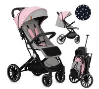 MoMi ESTELLE DAKAR a partir de los 6 meses (hasta 22 kg), silla de paseo plegable con arnés de 5 puntos, cesta de la compra, barra telescópica, se mantiene de pie plegada