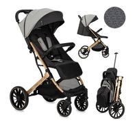 MoMi ESTELLE DAKAR a partir de los 6 meses (hasta 22 kg), silla de paseo plegable con arnés de 5 puntos, cesta de la compra, barra telescópica, se mantiene de pie plegada