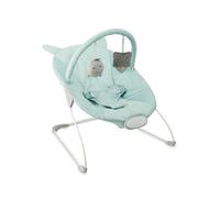 MoMi Hamaca Bebé desde el Nacimiento hasta 9 kg, Juguetes, GLOSSY Azul | Columpio Mecedora con 8 Melodías, 3 Viveles de Vibración, Arco con 2 Juguetes y Arnés de Seguridad de 3 Puntos