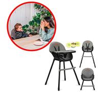 MoMi REKI Silla Alta Bebé Evolutiva 2 Posiciones Bandeja Doble Lavable 6-36M