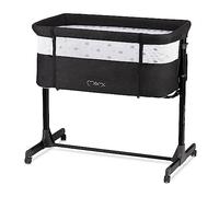 MoMi REVO Cuna Multifuncional Ajustable en 6 Posiciones de Altura de 72 a 82 cm, con Ruedas, colchón Incluido, Correas de fijación, mosquitera y Barra de Juguetes