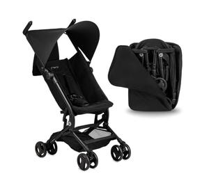 MoMi Silla de Paseo Ligera desde 6 meses hasta 15 kg, Negra, GRACE | Carrito de Bebé Compacto, Manejable para Viajar, Mochila Incluida, Queda de Pie Plegado Respaldo Regulable en 2 Posiciones